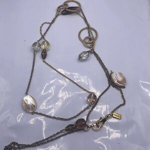 Crystal and mother of pearl 46 inch necklace by Rachel